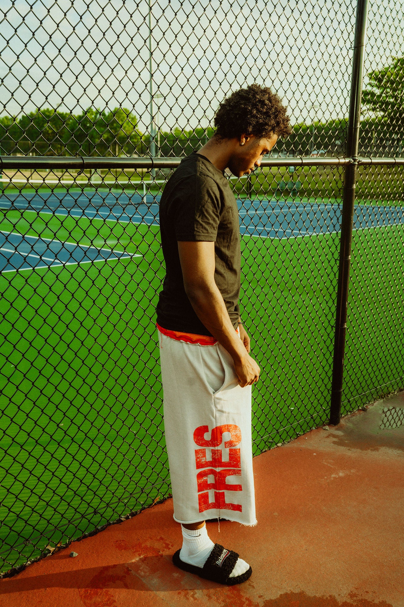 Fres sweat long shorts (gray)
